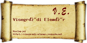Visegrádi Elemér névjegykártya